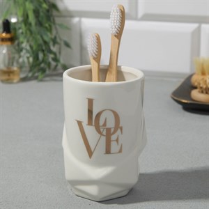 Стакан для зубных щеток &amp;quot;Love&amp;quot;, 11 х 7,5 см