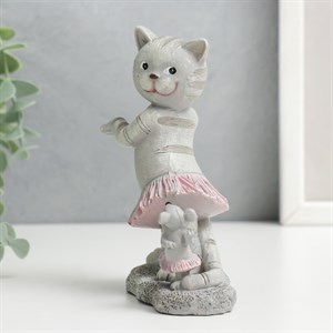 Сувенир "Кот и мышка - гавайские танцы" 11,5х5х10,5 см - фото 34026