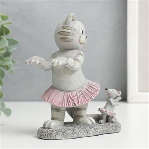 Сувенир "Кот и мышка - гавайские танцы" 11,5х5х10,5 см - фото 34028